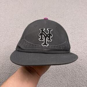 New York Mets Hat Cap Fitted 6 7/8 Black Connect Graphite 59Fifty